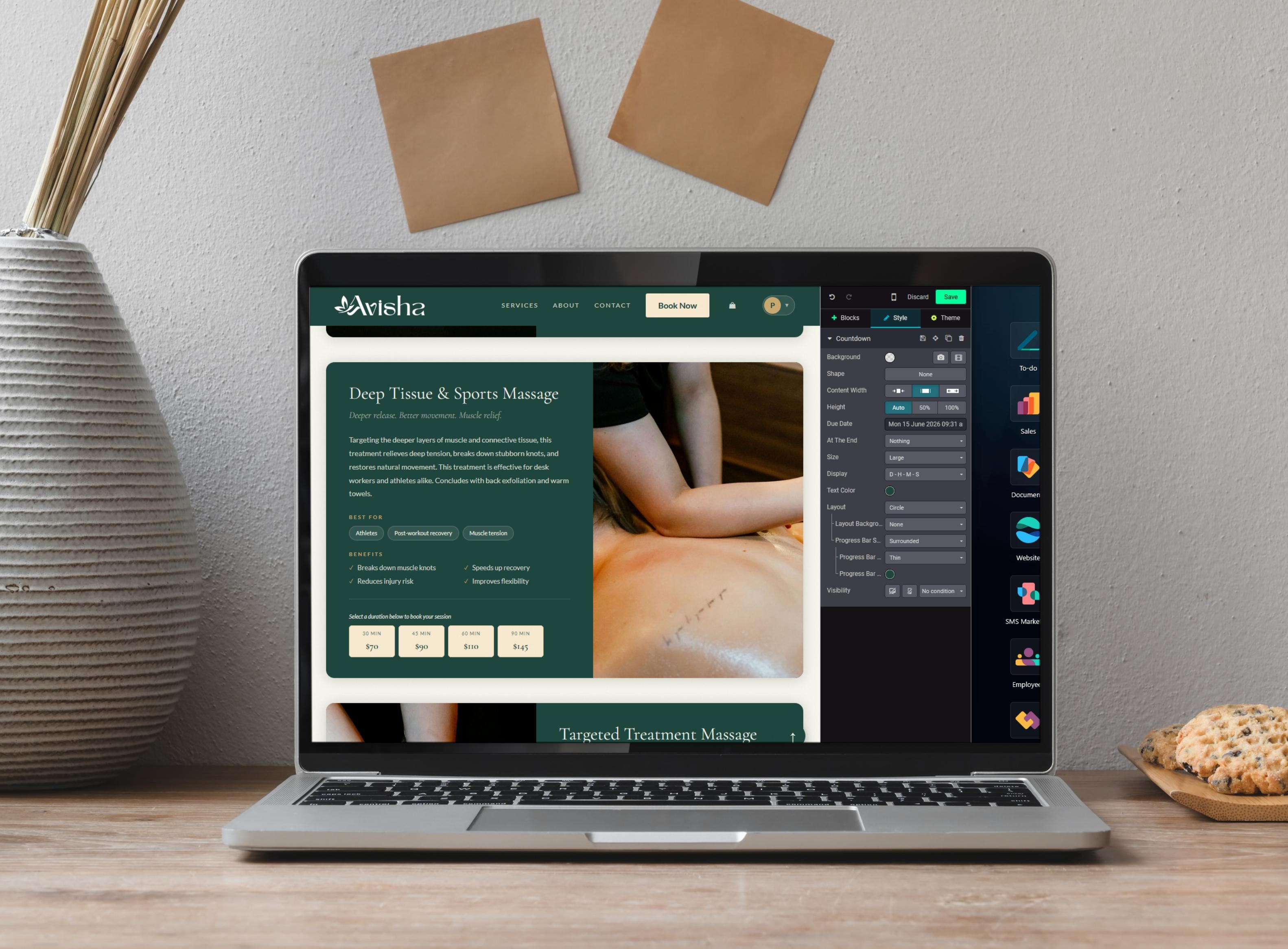 A connected business platform being configured on a laptop